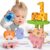 Montessori Toys for 2 3 4 Year Old, 10pcs Wooden Animal Blocks Sorting & Stacking Toys for 2-4 Year Old Toddlers Girl Boy Gifts, Kids Preschool Educational Toys Fine Motor Skills Learning Games