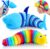 Fidget Toys Slug ,Sensory Slug Fidget Toy for Kids ,Toddler Sensory Toys,Stress Relief Toy,ADHD & Autism Toys,Preschool Boy Girl Gifts Idea,Christmas Stocking Stuffers Gift for Kids(Shark and Slug)