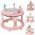 Baby Walker with Music and Lights, 5 Adjustable Heights, Baby Walkers and Activity Center for Boys Girls Babies 6-12 Months, Features 360 Degree Swivel Seat, Detachable Toys and Bounce Foot pad