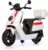 NQI GT Children Electric Ride On Scooter 12V Battery Dual Motors MP3 Realistic Sound and Lights W/Training Wheels 3-8 Years Old (White)