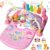 Baby Play Gym Mats, Baby Activity Mat for Sensory and Motor Skill Development, Baby Funny Play Piano Gym with Music and Lights Activity Gym Play Mat Center for Newborn 0-12 Months