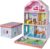 Milliard Nesting Dollhouse, Stack Mode (33x21x11.5in) & Store Mode (22x14x12in), Wooden Kids Dollhouse, 20 Bonus Furniture Pieces Included, Unique Design Patent Pending