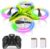 Dwi Dowellin Mini Drone for Kids Crash Proof LED Night Lights One Key Take Off Landing Flips RC Remote Control Small Flying Toys Drones for Beginners Boys and Girls Adults Nano Quadcopter, Green