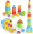 MOONTOY Stacking Cups Baby Toy Set, 19pcs Baby Stacking Toys for Toddlers 1-3, Shape Sorter Stackable Blocks Games Nesting Sorting Toys 6-12 Months 1 Year Old Christmas Stocking Stuffers Birthday Gift