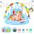 Baby Gyms Play Mats, Tummy Time Mats with Detachable Kick & Play Piano and Rattles, Baby Play Mat Activity Gym with Music and Soft Lights for Newborn Infants Boys Girls (Blue)