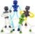 Boxgear 4 Pieces LED Shape Changing Robot Toy, Telescopic Pop Tubes Fidget Toys, Sensory Toys for Girls Boys (Robot)