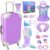 18 inch Girl Doll Accessories Case Luggage Travel Play Set with Doll Clothes Camera Travel Pillow Bag Dress Glasses Doll Stuff Fit 18 inch Doll Christmas Birthday Gift