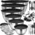 Umite Chef Mixing Bowls with Airtight Lids, 26Pcs Stainless Steel Bowls Set, 3 Grater Attachments & Black Non-Slip Bottoms Size 7, 4, 2.5, 2.0,1.5, 1QT, Great for Mixing & Serving