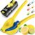 Zulay Metal 2-In-1 Lemon Squeezer Manual – Sturdy, Max Extraction Hand Juicer Lemon Squeezer Gets Every Last Drop – Easy to Clean Manual Citrus Juicer – Easy-to-Use Lemon Juicer Squeezer – Gold/Blue