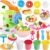 Play Color Dough Spaghetti Maker Noodle Set Kitchen Creations Pasta Maker Machine Pretend Chef Toy Modeling Clay Dough Tools for Kids Christmas Birthday Gift 19Pcs