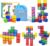 1.38 inch Magnetic Blocks Toddler Toys, 30pcs Translucent Building Blocks Building Toys for Ages 2-4 5-7, Preschool STEM Magnet Sensory Montessori Toys for 2 3 4 5 6 Year Old Boys Girls