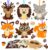 Fennoral 12 Pack Fall Craft Kit for Kids Make You Own Fall Animal Foam Stickers Fall Arts and Crafts DIY for Kids Boys Girls Party Supplies Thanksgiving Autumn Decoration