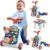 5 in 1 Baby Push Walker for Baby Boy, Activity Center Learning to Walk, Sit to Stand, Early Learning Push Toys for Infant 12 Months, Walking Toys Gift for Toddler Boys, Blue