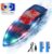 RC Boat with LED Lights- 2.4GHz Remote Control Boat for Pool and Lakes, 360° Flip Stunt Racing Boats with 2 Modular Rechargeable Battery, Gifts for 8-12 Boys Girls Kids (Spiderweb)