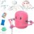 Drawing Robot for Kids, Interactive Educational Drawing Robot for Kids, Voice Interactive Drawing Robot with 100 Word Cards, Learning Fine Motor Skills for Boys and Girls Gifts (Pink)