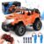 Remote Control Jeep Car with Spray – RC Cars with Spade Toy & 2 Batteries for 50Min Play RC Jeep with Trailer Hitch Multifunctional RC Trunk Toys Gifts for Kids Age 6+