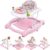 Foldable Baby 5-in-1 Activity Walker – Rocker, Activity Center, Bouncer, Seat Walker, Push Walker – Adjustable Speed Rear Wheels and Height Toys Ages 6-18 Months… (Pink)