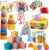 Baby toys 6 to 12 months, Montessori toys for 1 year old, Silicone Pull String Teething Toys, Stacking Building Blocks Infant Toddler Toys 0-3, Color Shape Bin Sensory Toys, Baby boys&girls gifts