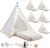 6 Pack Teepee Tent for Kids with Inflatable Airbed, Light, Toddler Tent Children Room Tent, Slumber Party Sleepover Tents, Indoor Outdoor Kids Play Tent Playhouse for Girls & Boys