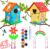 JAS WENAS DIY Birdhouse Craft Kit for Kids – 4 Pack DIY Bird House Kit Painting Puzzle DIY Wooden Assembly, Build and Paint Birdhouse, Wooden Arts and Crafts for Kids Girls Boys Ages 4-6 6-8