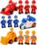 FUNERICA 12-Pcs People Figures and Toy Cars Playset – Fireman, Police, Construction Workers – Pretend Play Vehicle & Figurine Set Accessories for Kids – Emergency Rescue & Construction Toys