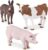 Terra by Battat – Animal Toys for Kids – 3 Farm Animal Figurines – Realistic Animal Playset – Pig, Donkey, Cow – 3 Years + – Farm Animals – Pig, Donkey, Cow