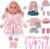 deAO Baby Doll Toys Girl Doll Dress-Up,Baby Doll Set with 3 Clothes and Accessories,Gift for Birthdays and Christmas