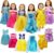 18 inch Doll Clothes Accessories -6Pcs Different Princess Costume Include Bella,Cinderella,Snow White,Rapunzel,Princess Elsa and Aurora Fits All 18 inch Girl Dolls