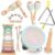 Raimy Musical Instruments Set – Neutral Colors Wooden Montessori Toys Percussion Music Modern Boho Xylophone Birthday Gifts for 1 2 3 Year Old Kids Baby Toddlers Boys Girls with Storage Bag