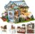 CUTEBEE Dollhouse Miniature House with Furniture, DIY Dollhouse Kit with Dust Proof, Music Movement, 1:24 Scale Creative Room for Valentine’s Day Gift for Family and Friends (Rose Garden Tea House)