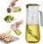 Glass Olive Oil Dispenser Bottle & Oil Sprayer Bottle 2 In 1 for Kitchen Cooking, Auto Flip Cap, 18oz White