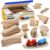 Play22 Wooden Train Tracks – 52 PCS + 2 Bonus Car Toy Trains – for Kids is Compatible with Thomas Wooden Railway Systems and All Major Brands – Original