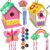 Crafts for Kids Ages 4-8 – 4 Pack DIY Bird House Wind Chime Kit – Build and Paint Birdhouses Wooden Arts Kits Easter Basket Stuffers Gifts for Girls Kids Boys Toddlers Ages 3-5 4-6 6-8 8-12