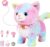 Interactive Electronic Plush Toy Walking and Barking Robot Cat Plush Cat Remote Control Kitten for Girls (Colorful Cat)