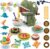 Play Dough Sets for Kids 2-4, Dinosaur Noodle Maker Toy, Play Set with Dinosaur Modle Eggs, Kitchen Toy Playdough Clay for Making Noodle Cookies, Gift for 3 4 5 6 7 8 Year Old Boys Girls