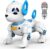 Remote Control Robot Dog Toy, RC Dog Programmable Smart Interactive Robotic Pets, RC Stunt Robot Toys Dog Imitates Animals Music Dancing Handstand Push-up Follow Functions for Boys Girls Toy Blue