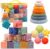 Montessori Toys for Babies,Soft Stacking Building Blocks Rings Balls Sets,3 in 1 Baby Toys Bundle,Sensory Toys for 6-12 Months, Soft Teething Toys for Babies,Baby Toys Gifts for Boy Girl