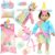 American 18 inch Doll Clothes and Doll Sleeping Bag Set – Rainbow Unicorn Doll Costume with Unicorn Style Sleeping Bag, Pillow, Eye Mask Slumber Party Accessories Fits 18 Inch Doll