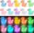 70 Pcs Luminous Tiny Ducks Mini Resin Ducks Glow in The Dark Duck Miniature Ornaments for Slime, Dollhouse, Garden Decoration(Multi Colors)