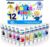 ABEIER Washable Finger Paint for Toddlers, Safe Non-Toxic, 12 Vibrant Colors (1.21fl oz), Baby Safe Paint for Hand and Feet, Mess Free Art Supplies for Kids, Preschool Learning Gifts, Ages 1-3 4 5 6+