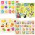 GRINNNIE Wooden Peg Puzzle for Toddlers 2 3 4 Years Old, 4 PCS Montessori Educational Learning Puzzles Set-Numbers, Letters, Animals and Fruits, Great Preschool Gifts for Girls and Boys