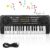 Kids Piano Keyboard, 37 Keys Electronic Piano for Kids Portable Multi-Function Musical Instruments Birthday Educational Gift Toys for 3 4 5 6 7 8 Year Old Boys Girls Children Beginner (Black)