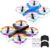 Drones for Kids 2 Pack with Dazzle Colorful LED Lights, Mini Drone for Kids 2 Batteries Remote Control Headless Mode,3D Flip,Altitude Hold, Three Speeds, Flying Toys for Boys Girls Gifts, Black/Blue