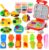 Color Dough Set Kitchen Creations Waffle Pizza Burger Maker Pretend Chef Toy Play Food Modeling Tools Kit with 12 Colors Wheat Doughs for Kids Girls Boys Christmas Birthday Gift 40Pcs