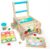 Melissa & Doug Wooden Shape Sorting Grocery Cart Push Toy and Puzzles – Pretend Play Grocery Toys, Sorting And Stacking Toys For Infants And Toddlers Ages 1+ – FSC-Certified Materials