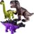 TEMI 3 Pack Electrical Walking Dinosaur Toys for Toddlers 2-4 3-5 Years with Sound and Light Up, Toddler Robot Dinosaur, Brachiosaurus, Stegosaurus Dinosaur Figures for Kids