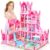 Dollhouse with 4-Story 11 Rooms, Dream Gift Princess Doll House Playset with Furniture Pool Slide, Pink Toddler Toy House for 3 4 5 6 7 8 9 10 Year Old Girls