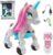 Lexibook Power Unicorn®- My First Smart Unicorn to Train, programmable with Remote Control, Training and Gesture Control Function, Dance, Music, Light Effects, Rechargeable – UNI01