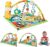 Fisher-Price Baby Playmat 3-in-1 Rainforest Sensory Gym with Music & Lights, Tummy Wedge & 5 Developmental Toys for Newborns 0+ Months