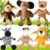 6 Pieces Safari Stuffed Animals Plush Jungle Animal Toys Set for Boys Girls, Lion Elephant Zebra Giraffe Tiger Monkey for Animal Themed Parties Student Award Christmas (Cute Style)